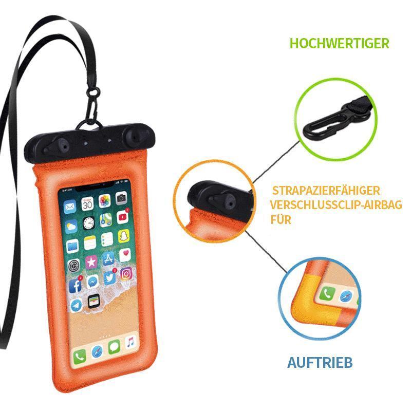 Waterdichte Drijvende Smartphonehoes – Touwtje – Universeel – Bescherming tot 30m Diepte – Zwemmen Snorkelen Strand – Geel Roze Oranje Blauw Groen | Sansoti
