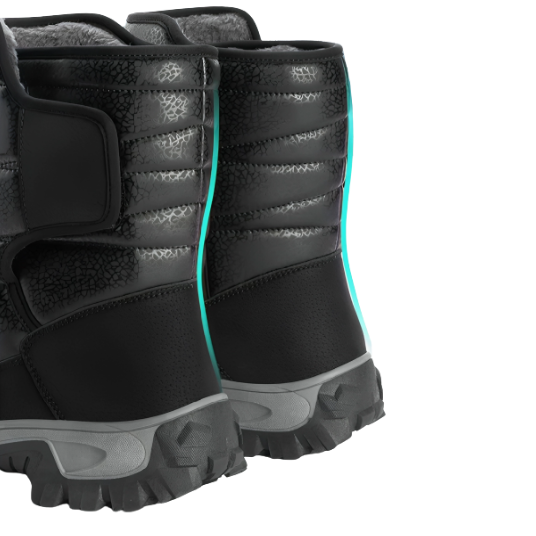 Wasserdichte Damen-Winterstiefel mit warmer Fütterung, Klettverschluss, rutschfester Sohle, knöchelhoch, Snowboots und Outdoorschuhe | Sansoti