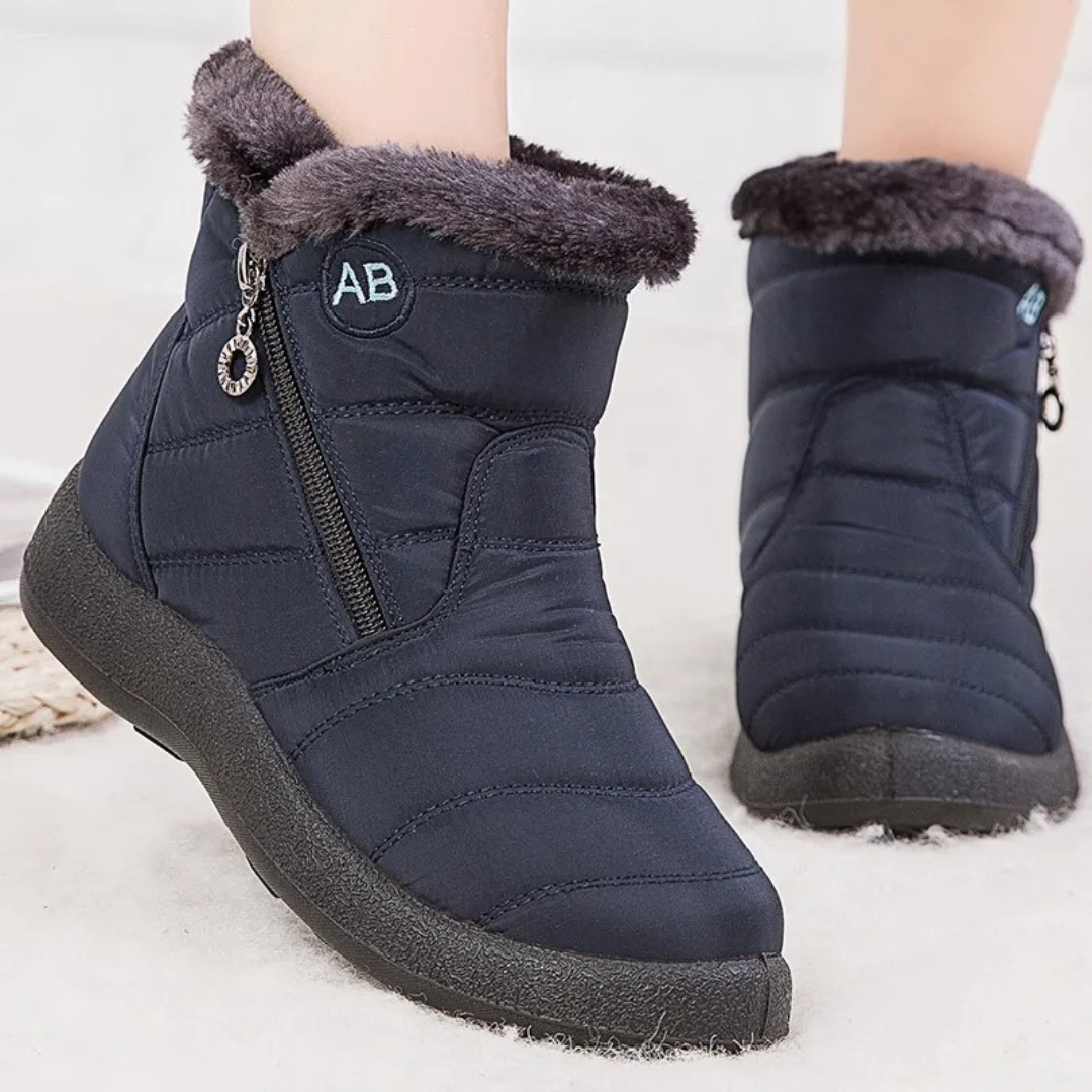Wasserdichte Winterstiefel mit Plüschfutter und rutschfester Gummisohle für Damen, Schneestiefel, Winterschuhe, warm | Sansoti