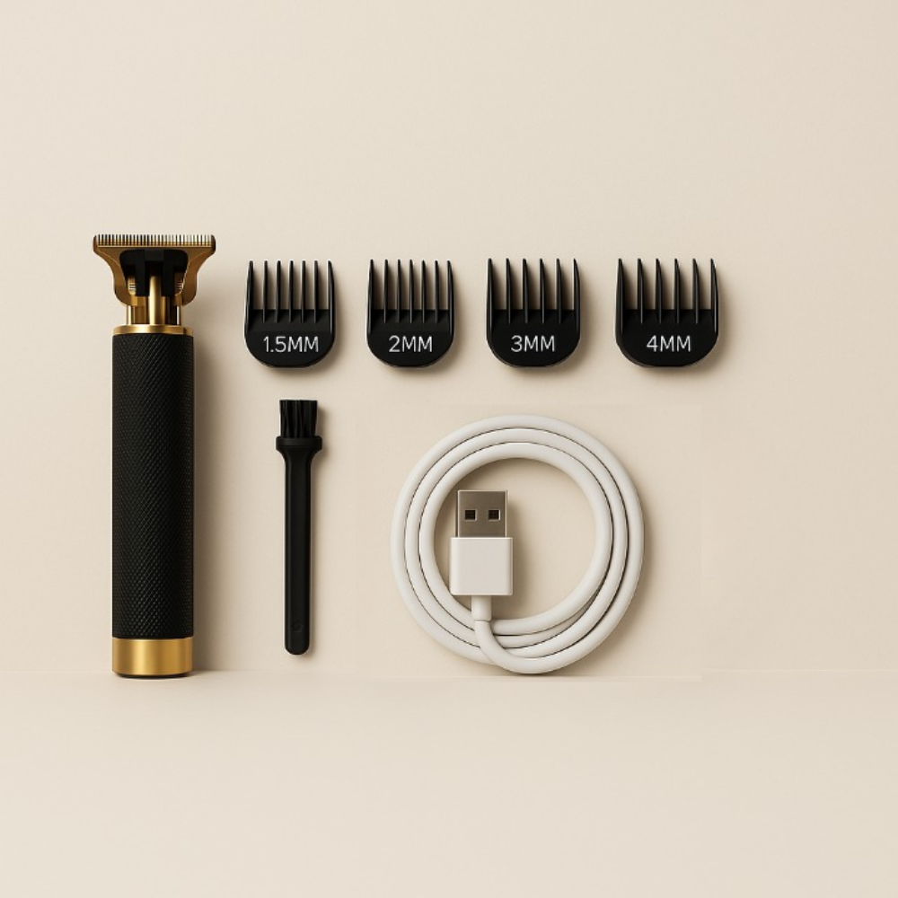 Professionele Precisietrimmer met Koolstofstalen Mesjes – Oplaadbaar 120 Min – Barbier Kwaliteit voor Baardcontouren en Haarstyling Thuis | Sansoti