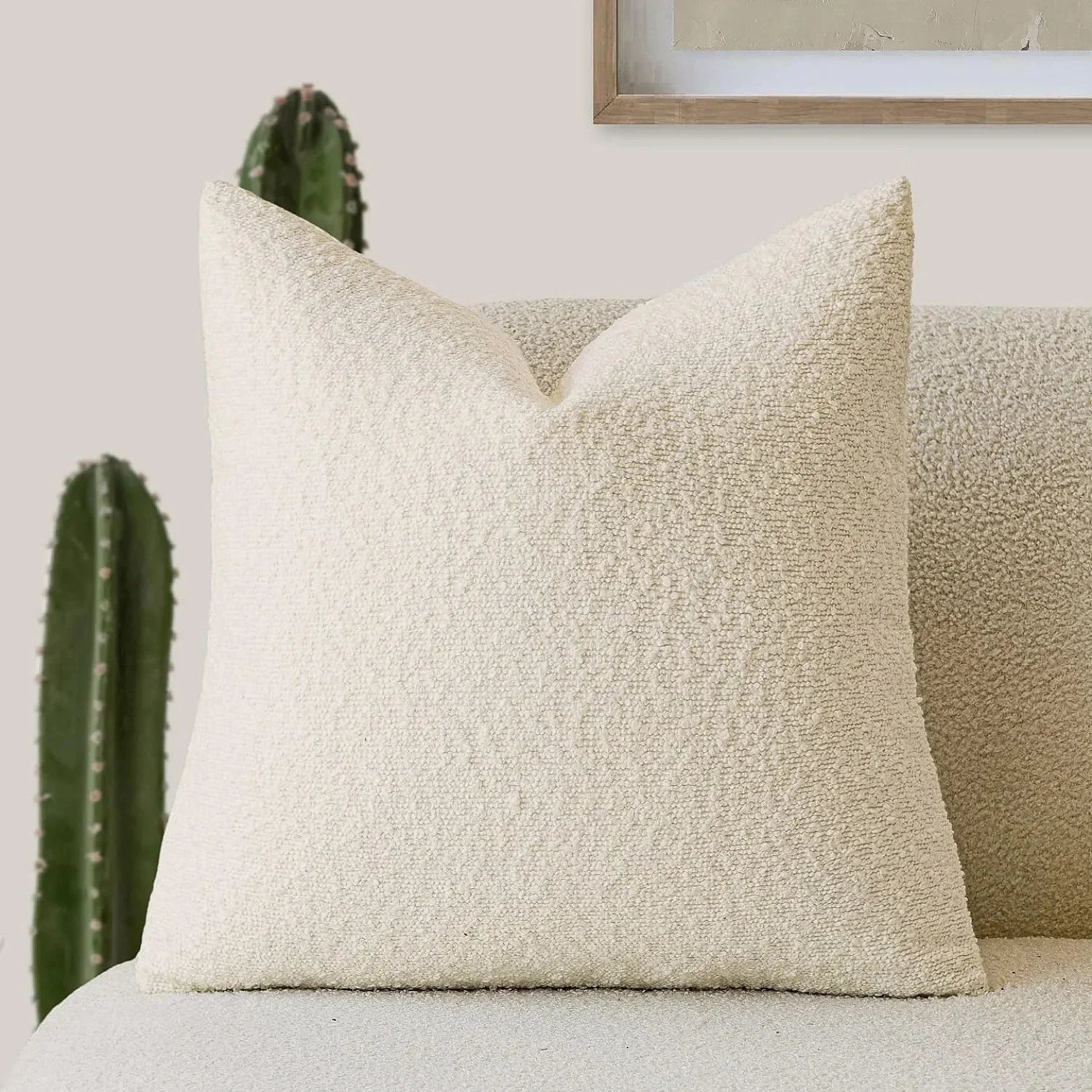 Kissenbezug Bouclé Luxus 45x45 Weiches Minimalistisches Design | Restfield