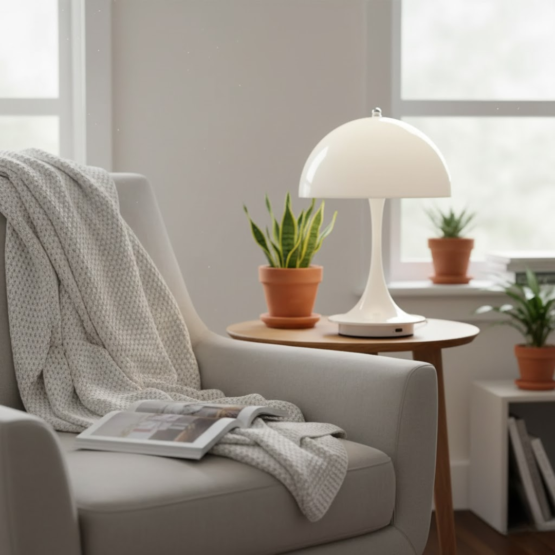 Lampe de table sans fil avec éclairage LED, rechargeable et design scandinave | Restfield