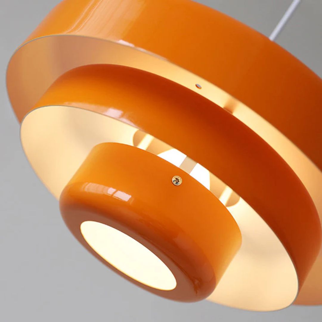 Hängeleuchte Metall Geschichtet Ø35cm Orange E27 Esstisch Wohnzimmer Retro Design Beleuchtung Industriell Modern | Restfield