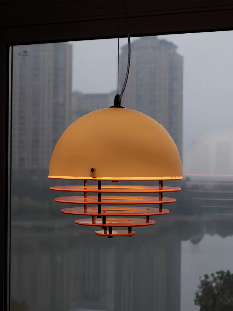 Stijlvolle Hanglamp Bauhaus Design Oranje-Wit Sfeerverlichting voor Moderne Interieurs | Sansoti