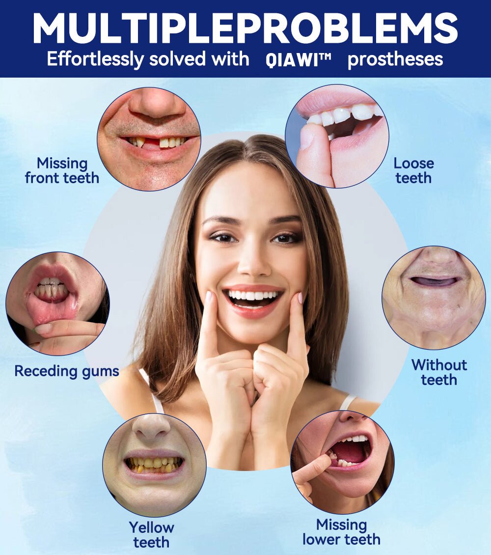 Cosmetic Denture Prosthesis for Adults, Removable Silicone Tooth Filling, Reusable, Natural White | Sansoti