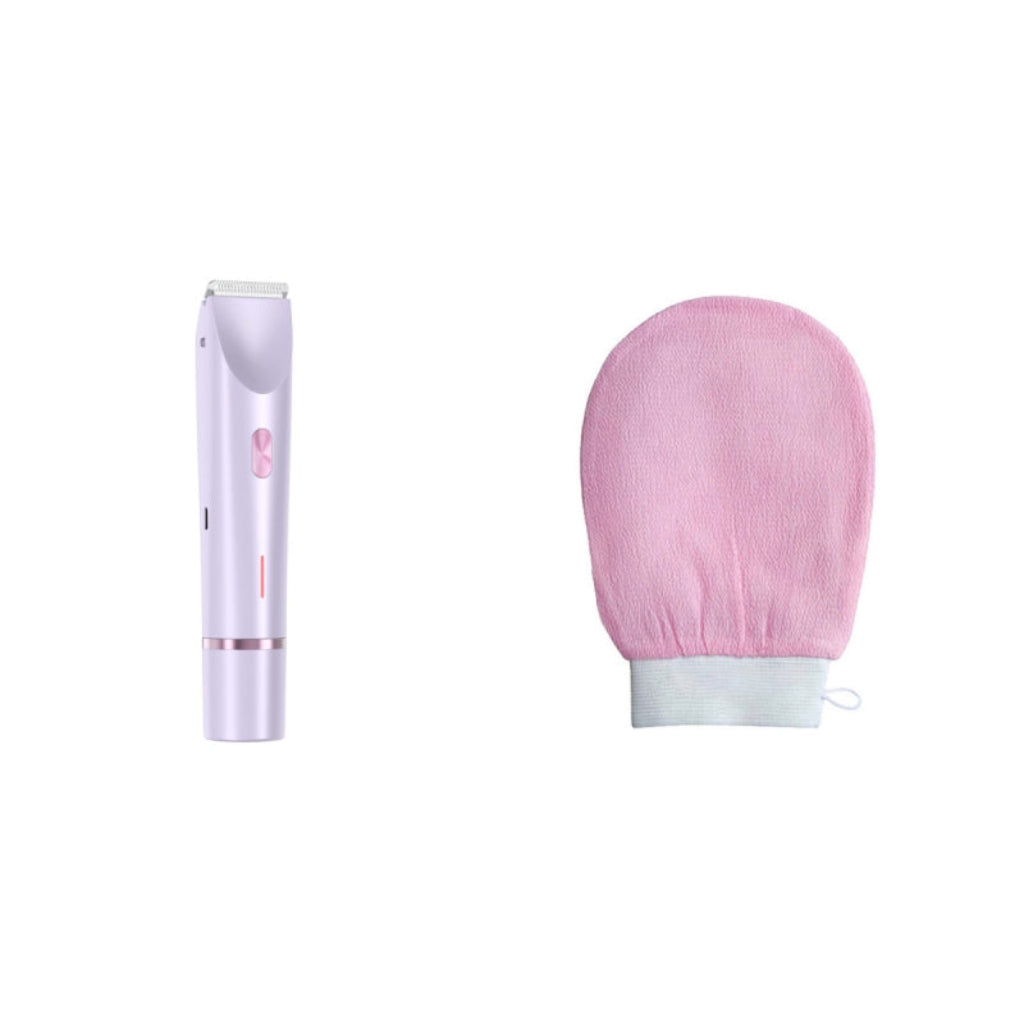 Set d'épilation électrique pour femmes 2-en-1 avec tête de rasage et tondeuse, utilisation à sec ou sous l'eau, corps, visage et maillot | Sansoti