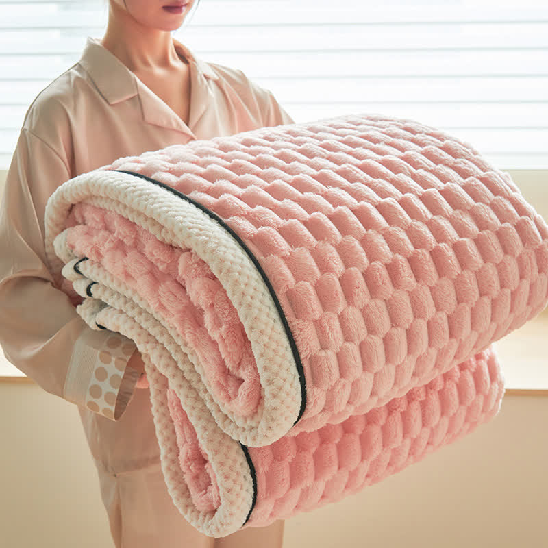Plaid en Corail Doux – Couverture Réversible Chaude pour Canapé & Lit