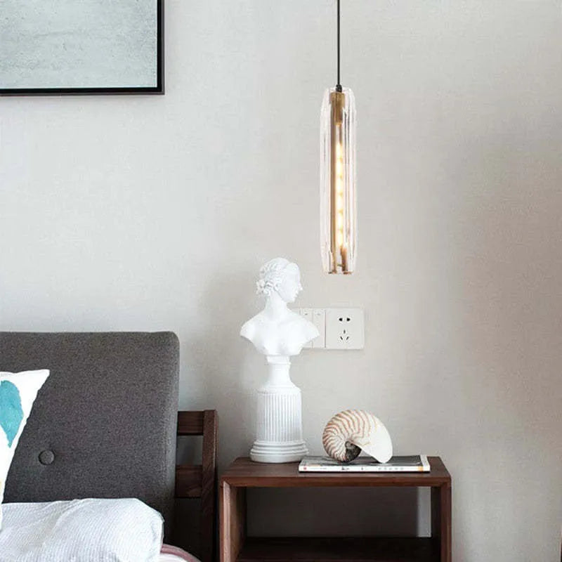 Glazen Hanglamp met Messing Armatuur en Rookglas Kap Scandinavisch Design voor Eetkamer Woonkamer Keuken | Sansoti