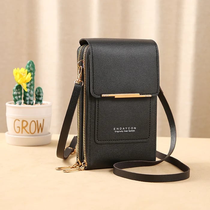 Dames Schoudertas met Telefoonvak en Antidiefstal – Compacte Crossbodytas PU Leer Groen Roze Zwart Grijs Blauw Rood Bruin – Veilige Handtas Portemonnee | Sansoti