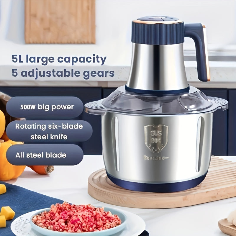 Vleesmolen RVS 5L 5000 RPM Blauw Keuken Groentesnijder Foodprocessor Hakmolen | Sansoti