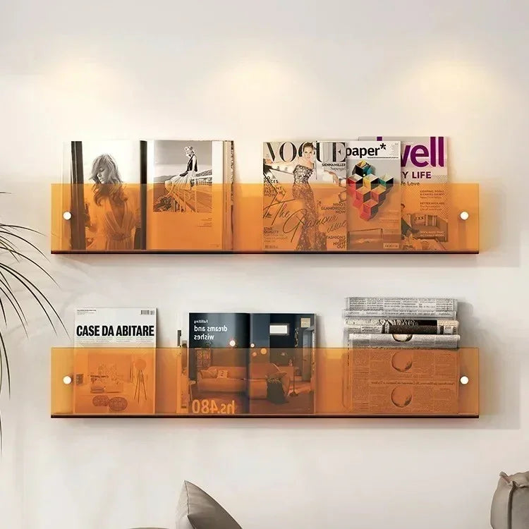 Wandregal PVC schwebender Zeitschriftenhalter 40cm 50cm 80cm Bücher Wohnzimmer Modern | Restfield