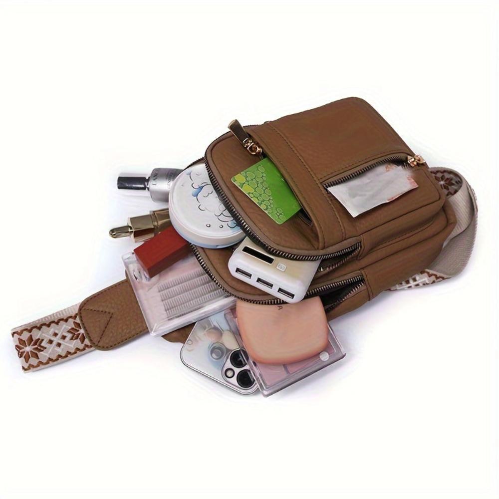 Vintage Crossbody Schoudertas Leer met Vakken voor Vrije Tijd Sport Retro Dagelijks Gebruik Dames Handtas | Sansoti