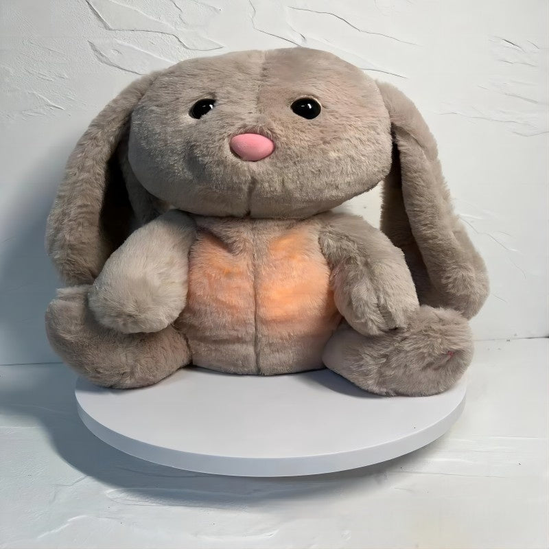 Knuffelkonijn pluche met licht en hartslaggeluid voor slapen en ontspanning comfort speelgoed | Sansoti