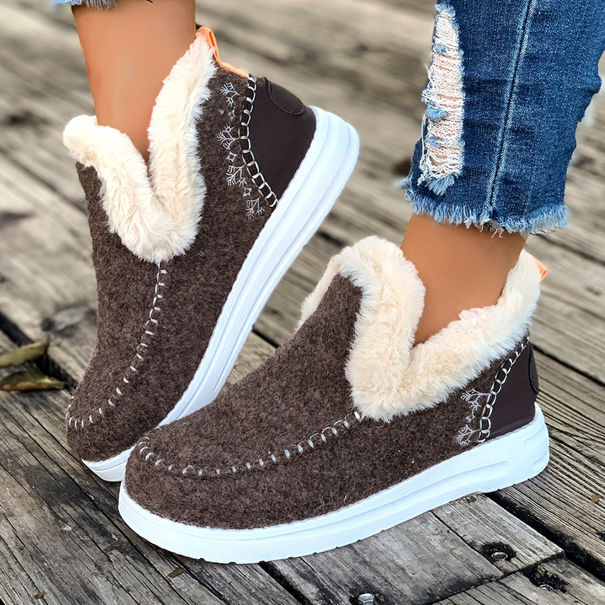 Damenpantoffeln mit Plüschfutter, rutschfester Sohle, Wärme und Komfort, weiche Winterschuhe und Hausschuhe für drinnen | Sansoti