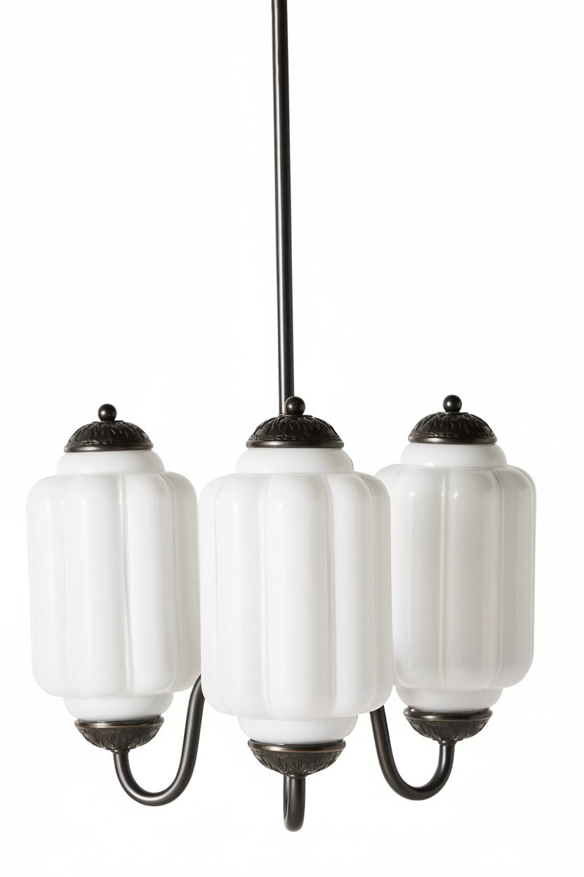 Vintage Melkglazen Hanglamp met Gegolfde Rand – Scandinavische Sfeerverlichting voor Keuken en Slaapkamer | Sansoti