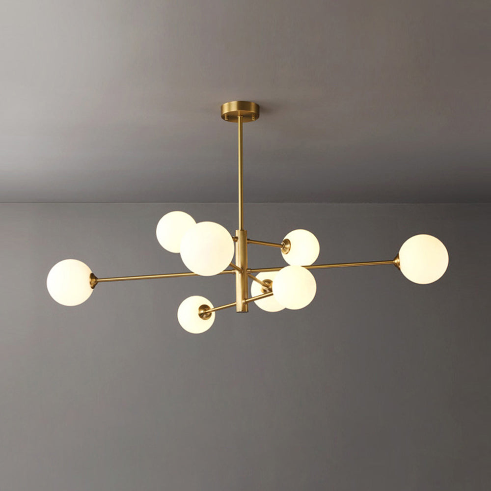 Hanglamp Glas Bollen Modern Zwart Koper 6/8-Lichts G9 Verlichting | Sansoti
