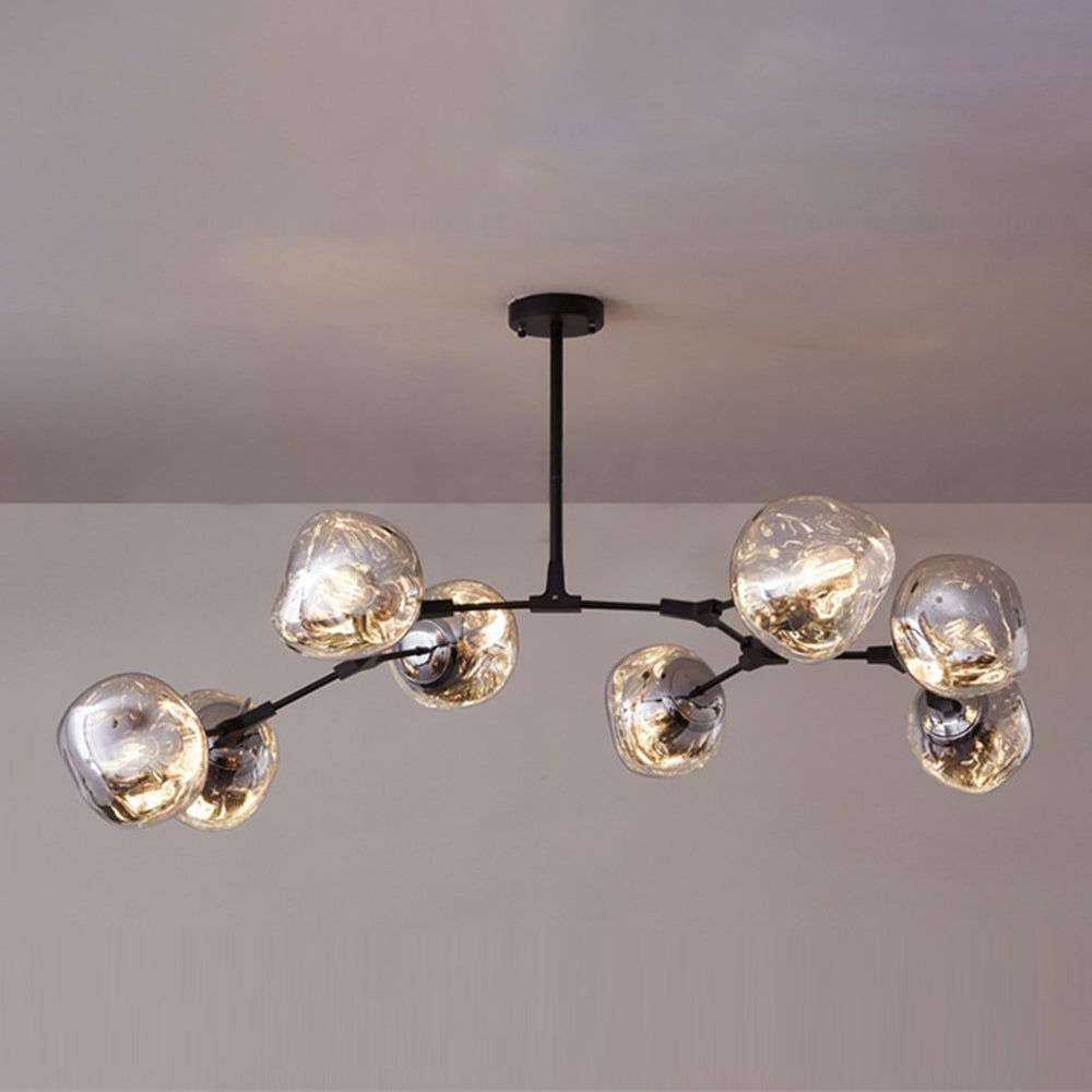 Glazen Hanglamp met Bollenkap 3-Lichts Modern Metalen Armatuur Warmwit Licht Woonkamer Eetkamer Pendellamp | Sansoti
