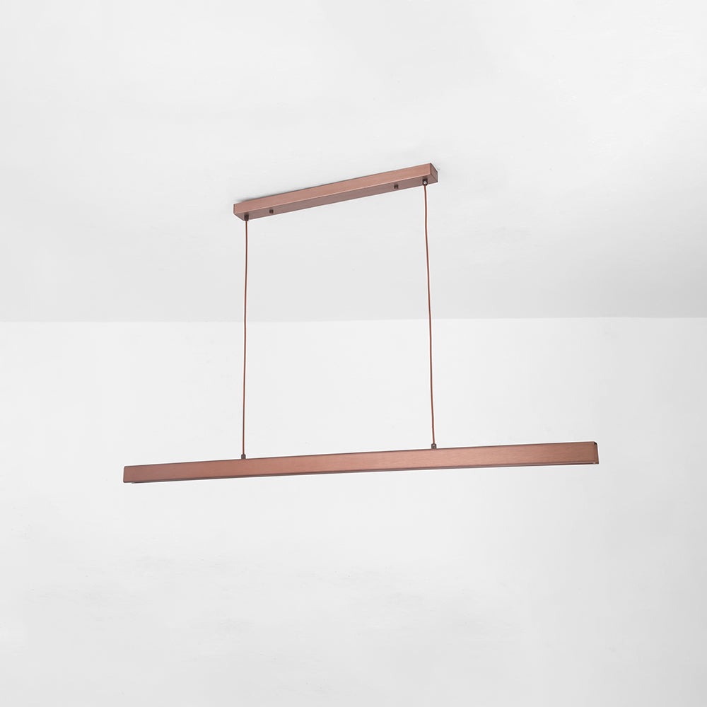 Hanglamp Rechthoekig LED Dimbaar Zwart Bruin Metaal Acryl Eettafel Woonkamer 80-150cm | Sansoti