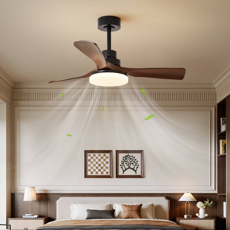 Moderne Plafondventilator met Verlichting – Stille Ventilator met LED 3 Snelheden – Dimbaar met Afstandsbediening | Sansoti