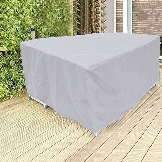 Tuinmeubelhoes Weerbestendig Polyester UV-Bescherming Vierkant Rechthoek Zwart Zilver Waterdicht Buiten | Sansoti