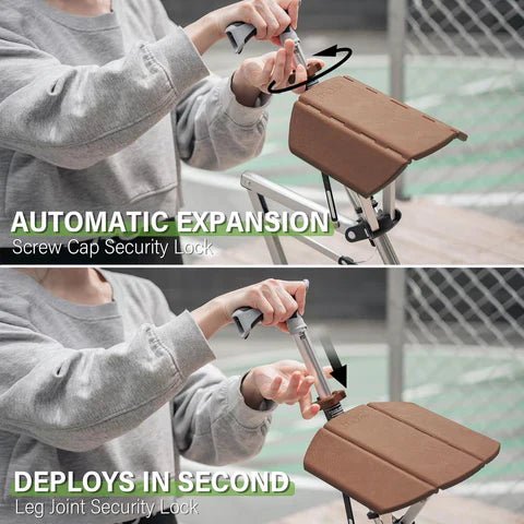 Walking Stick with Foldable Seat 85cm Aluminum Adjustable for Trekking Outdoor Walking Rest Support | Sansoti