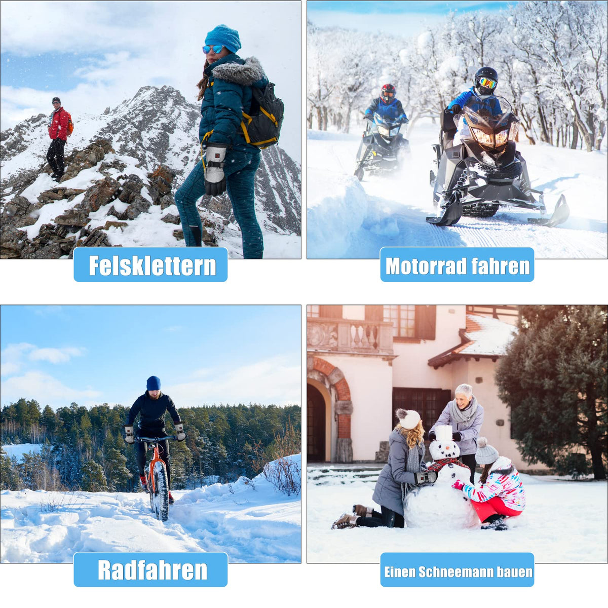 Verwarmde Handschoenen met Touchscreen Functie 3 Warmtestanden Waterdicht voor Wintersport Skiën Snowboarden | Sansoti