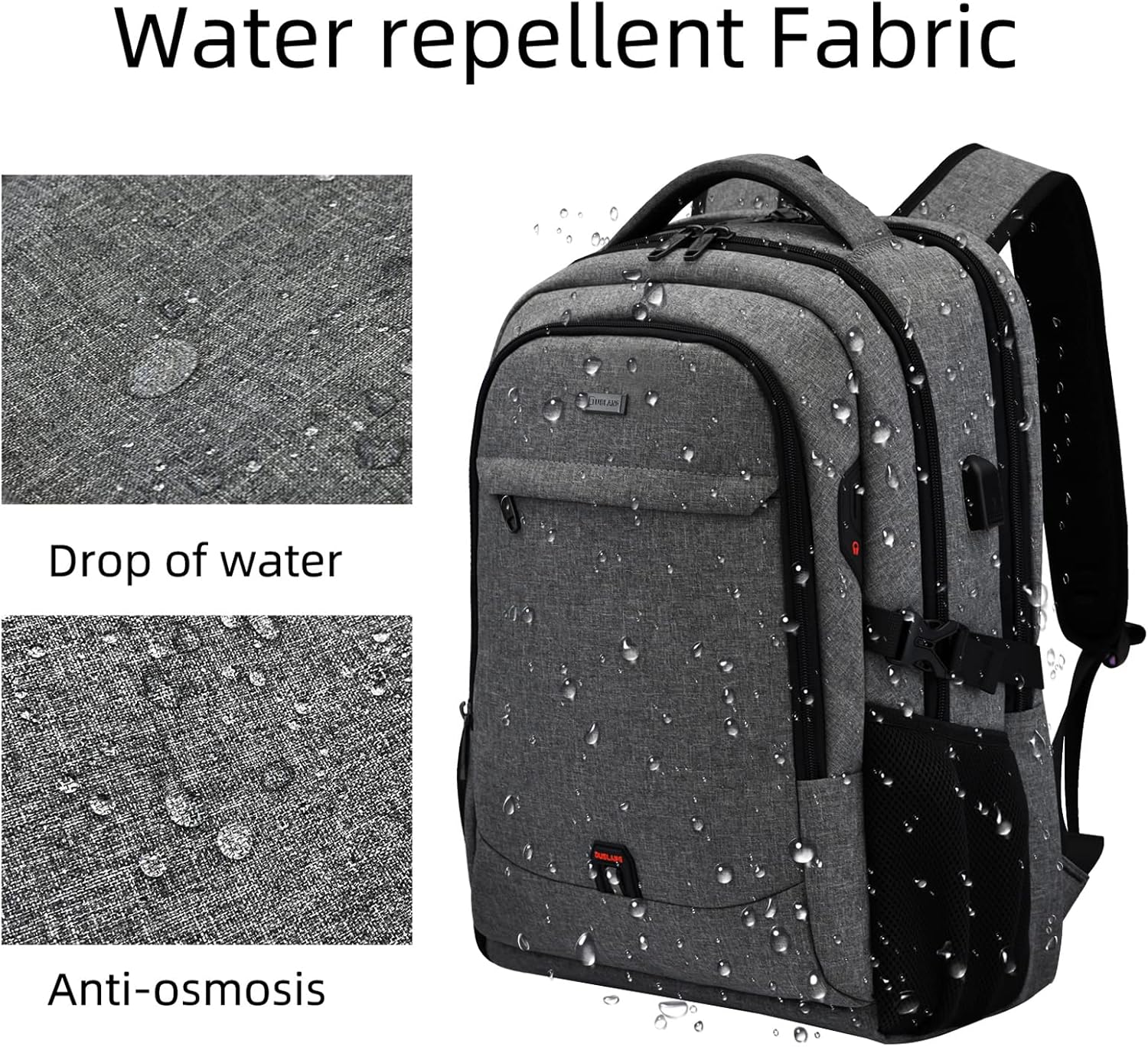 Waterdichte Laptoprugzak met USB-Oplaadpoort en Georganiseerde Vakken voor Dagelijks Werk en Reizen 33-43cm | Sansoti