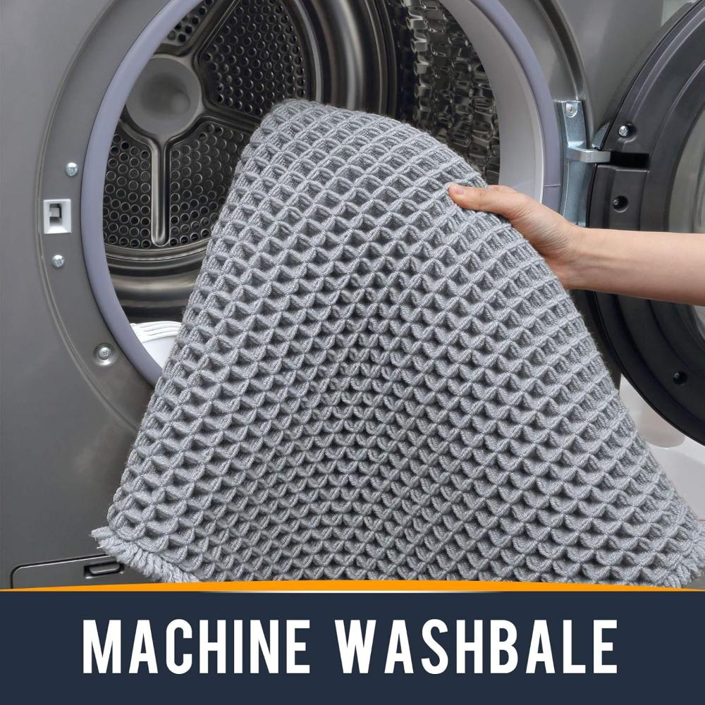 Badmat Wafelstructuur Absorberend Antislip Beige Badkamer Douchemat Sneldrogend Zacht Vloermat Spa Stijl | Sansoti