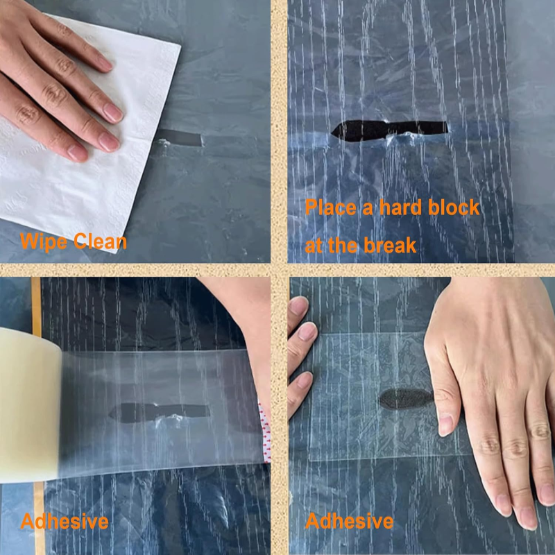 Transparente Schutzfolie und Reparaturband, wasserdicht, 10cm x 50m, zum Schutz von Fenstern, Türen, Möbeln und Gewächshäusern | Sansoti