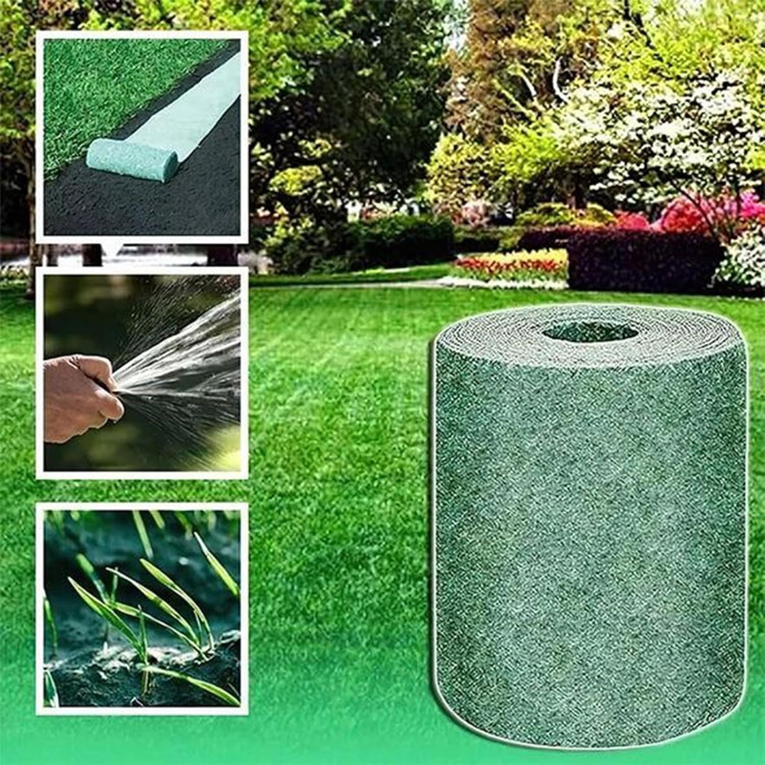 Grasmat Biologisch Afbreekbaar 300x20cm Gazon Kale Plekken Herstel Tuin Graszaad Mat Inzaaien Duurzaam 2 Stuks | Sansoti