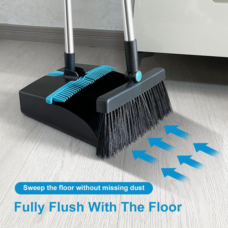 Sweeping Set Adjustable Handle & Rotating Broom Space-Saving Foldable Household Cleaning Tool | Sansoti