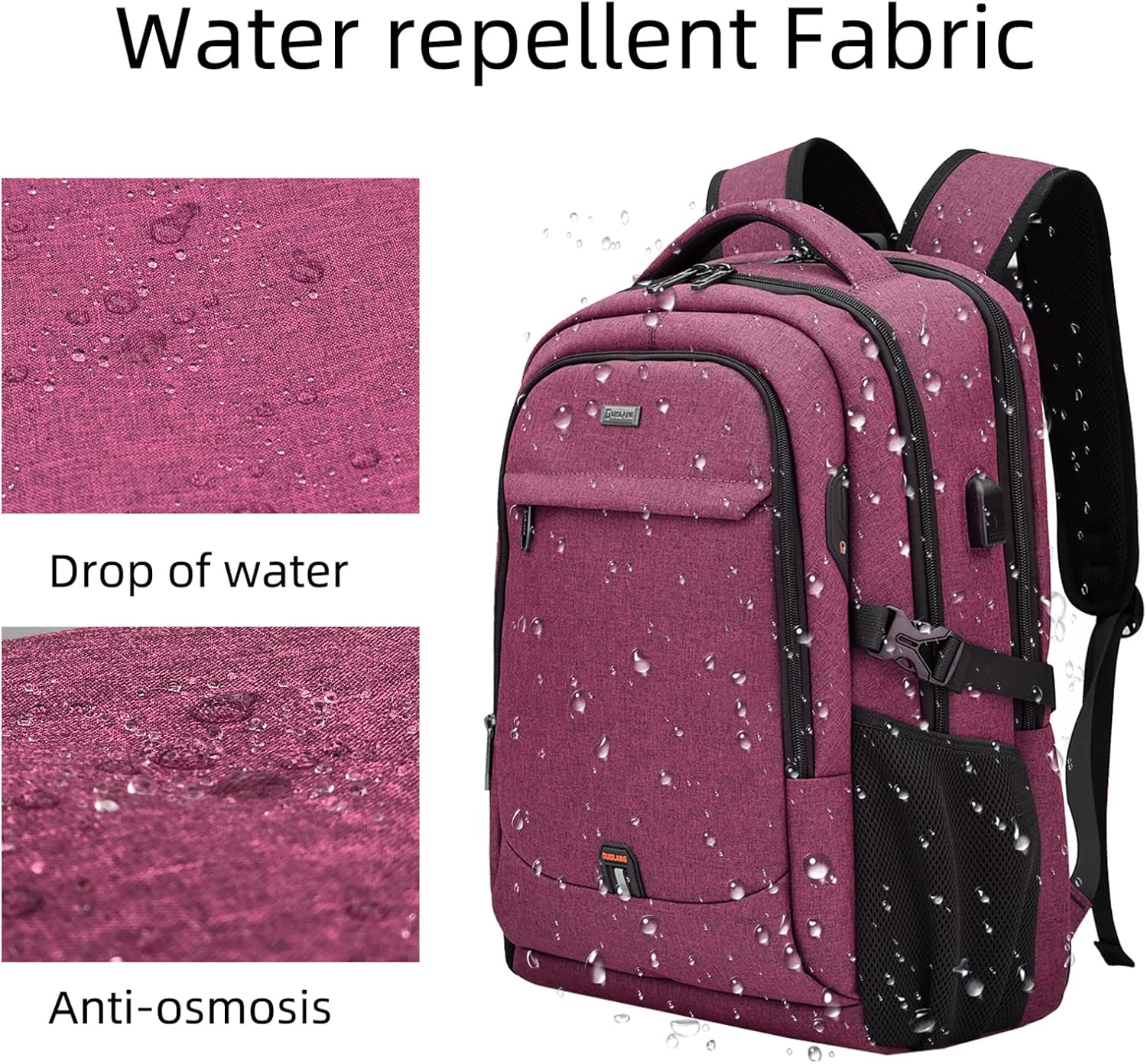 Waterdichte Laptoprugzak met USB-Oplaadpoort en Georganiseerde Vakken voor Dagelijks Werk en Reizen 33-43cm | Sansoti