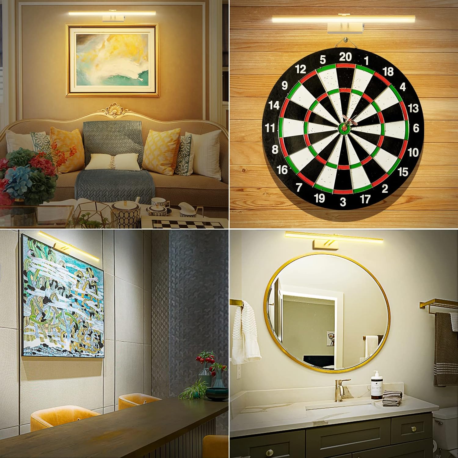 Wandlamp met Touch-bediening — Metalen LED Lamp voor Woonkamer Slaapkamer — Dimbaar Nachtlampje met Afstandsbediening Modern Design Zwart Goud 20cm Wandverlichting | Sansoti
