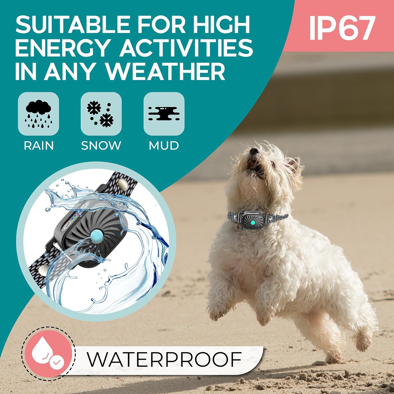 Anti-blaf Halsband voor Kleine Honden met Trillingen en Geluid | Verstelbaar 15-50 cm | Waterdicht IP87 | Hondentraining Oplossing | Sansoti