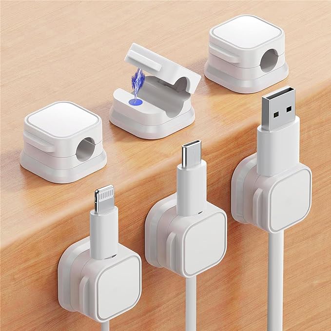 Magnetische Kabelclips Set 6 Stuks Bureauorganisatie Kabelmanagement Kabelhouders Bureau Opladers Thuiskantoor | Sansoti