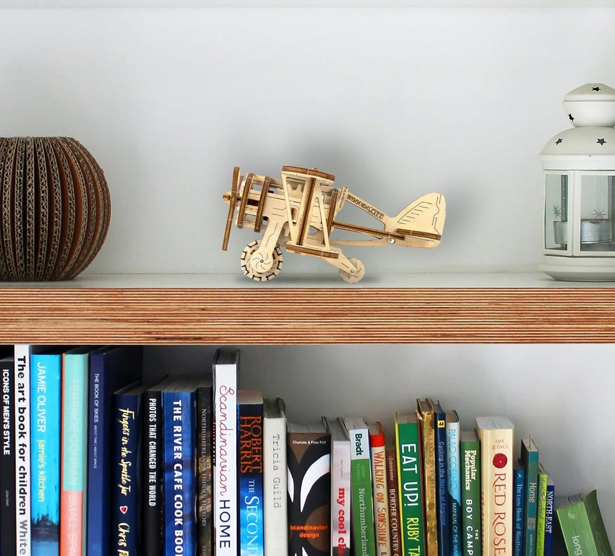 3D-Holzflugzeug-Bausatz, mechanisches Modellpuzzle mit beweglichem Propeller, DIY-Hobby für Erwachsene | Sansoti