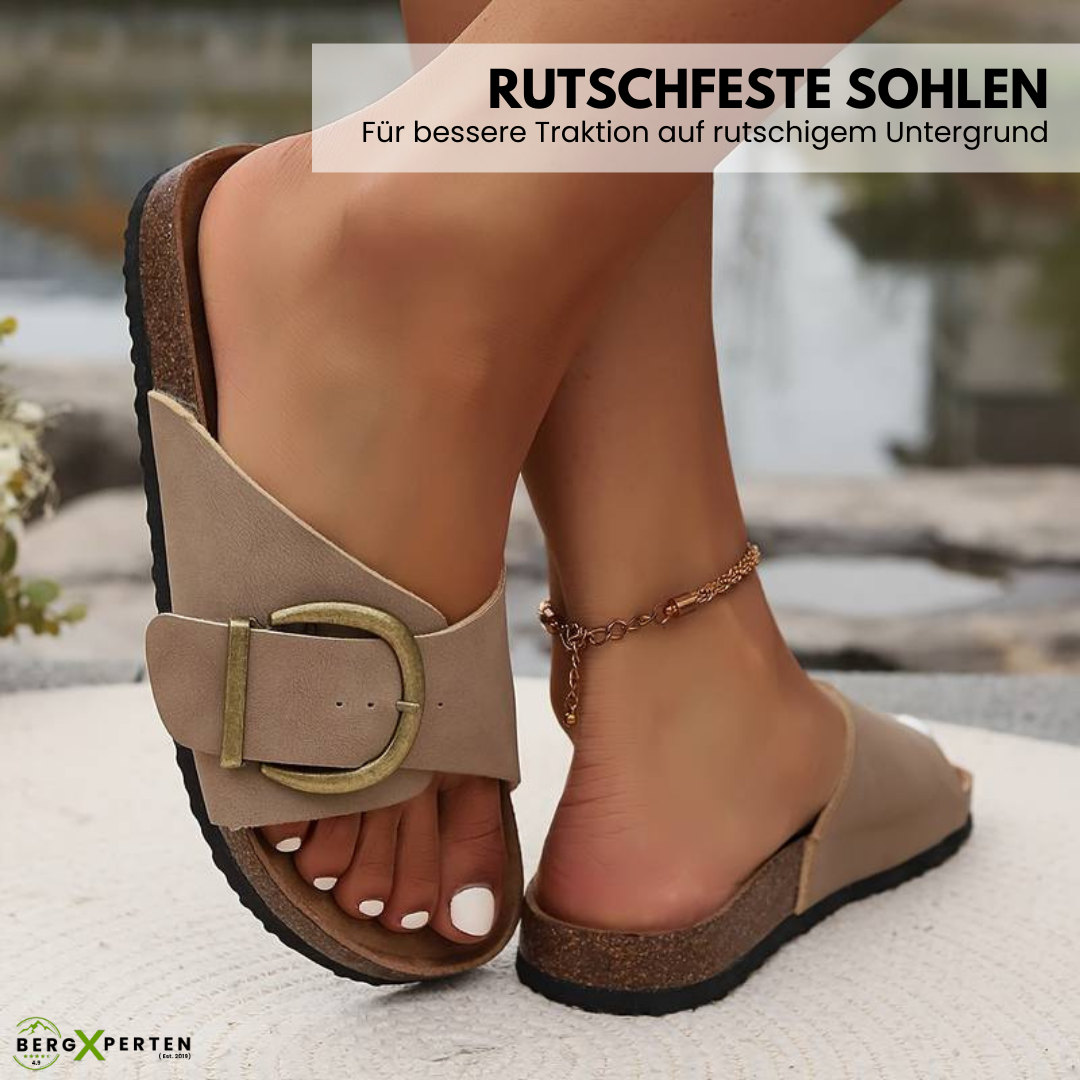 Comfortabele Dames Sandalen met Verstelbare Gespen en Kurkzool voor Optimale Voetondersteuning | Sansoti