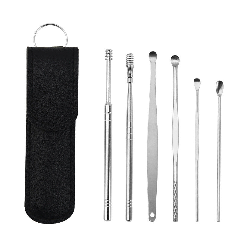 Earwax Removal Set with 6 Stainless Steel Instruments - Reusable Ear Cleaning Tools | Sansoti