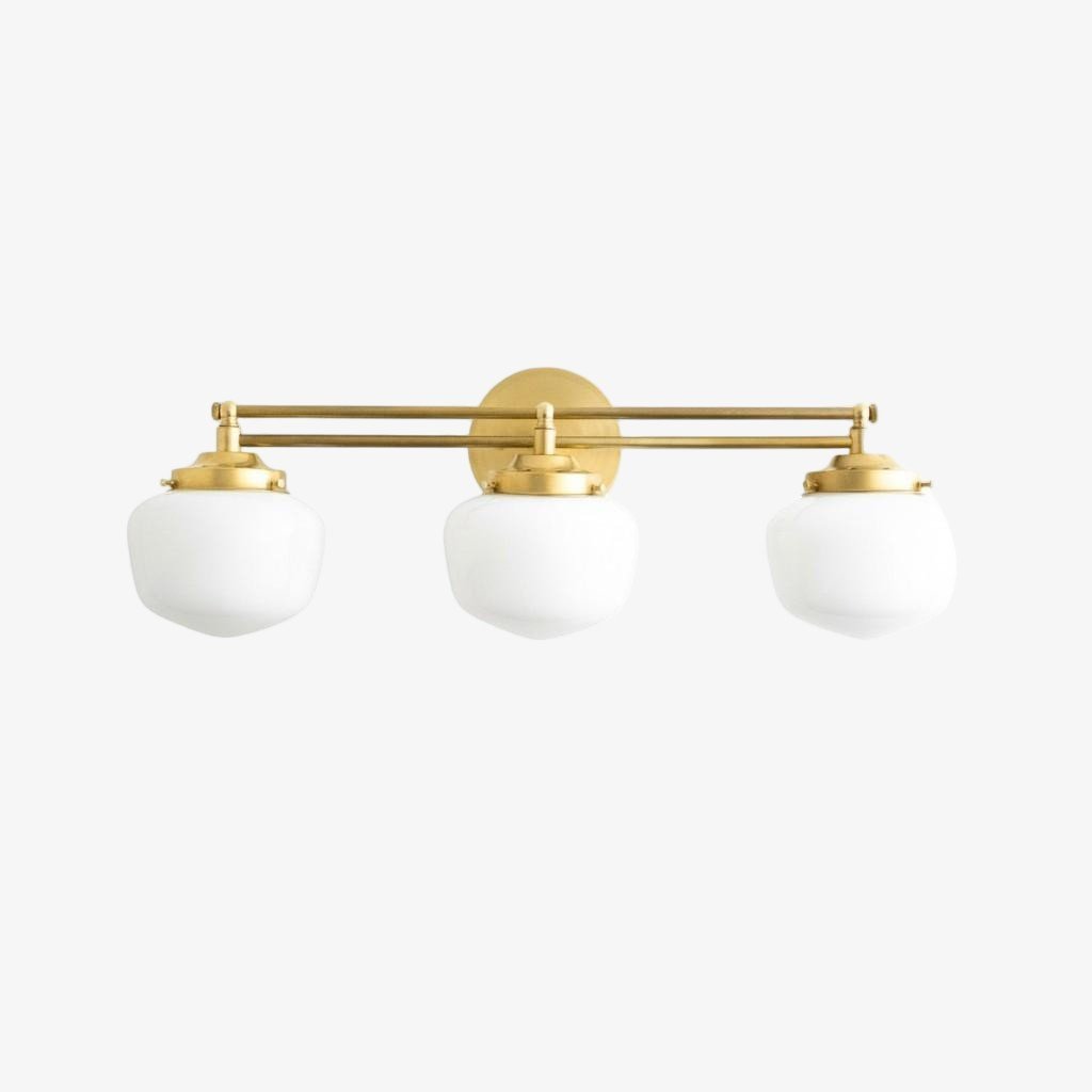 Globe Wandlamp Klassieke Badkamer Schoolhouse Verlichting Mat Opaal Glas voor Spiegel en Wastafel | Sansoti