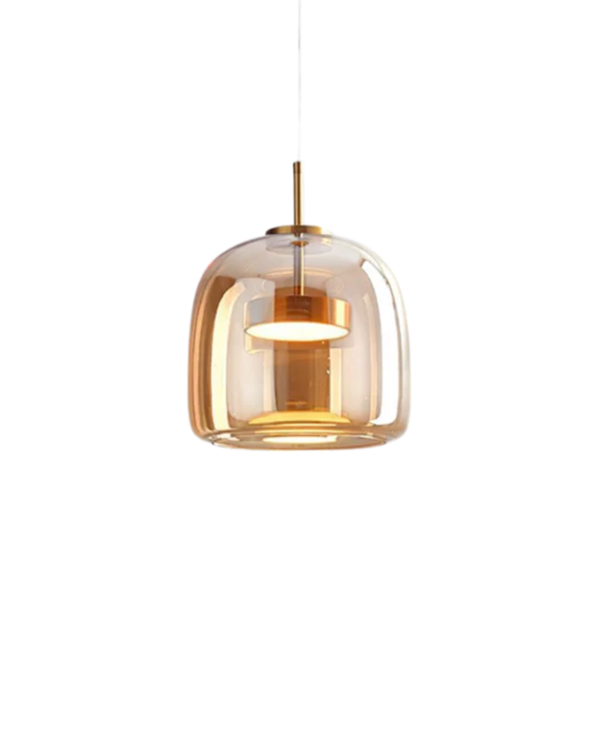 Hanglamp Rookglas met LED Verlichting Goud Zwart Amber Dimbaar Eetkamer | Scandinavische Glazen Plafondlamp Metalen Finish Keukeneiland Moderne Verlichting Woonkamer Design | Sansoti