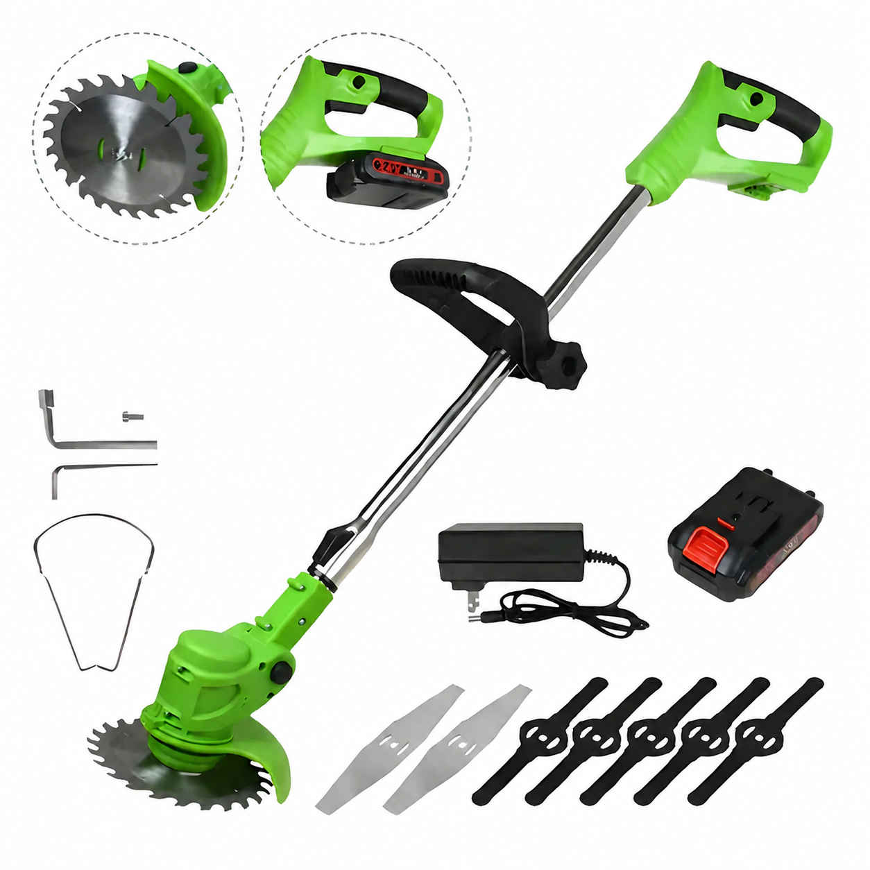 Wireless Grass Trimmer 21V 850W — 3-in-1 Trimming Edging Mowing 15cm Cutting Width 2.1kg Lithium Battery for Garden | Sansoti