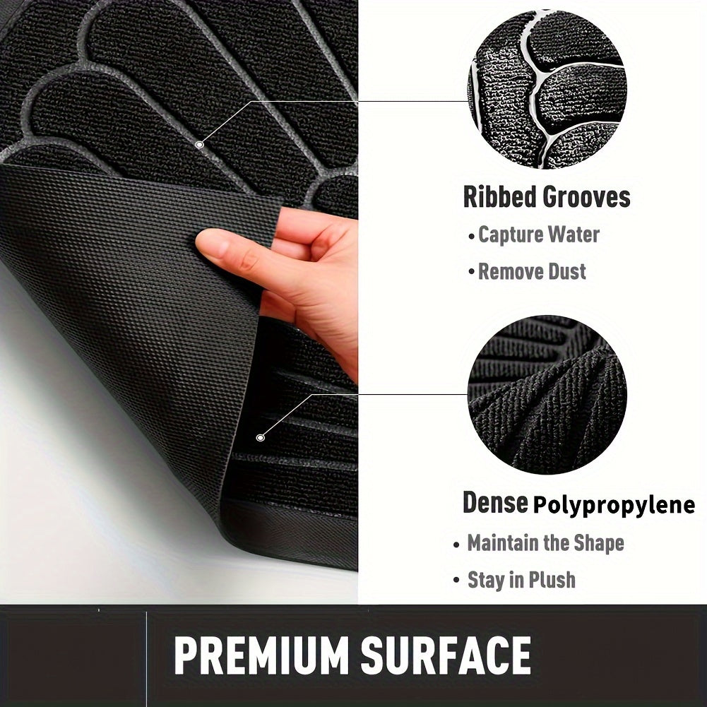 Rubber Deurmat Halfrond Zwart Binnen Buiten Antislip Schoonloopmat Entree Mat Moddermat | Sansoti