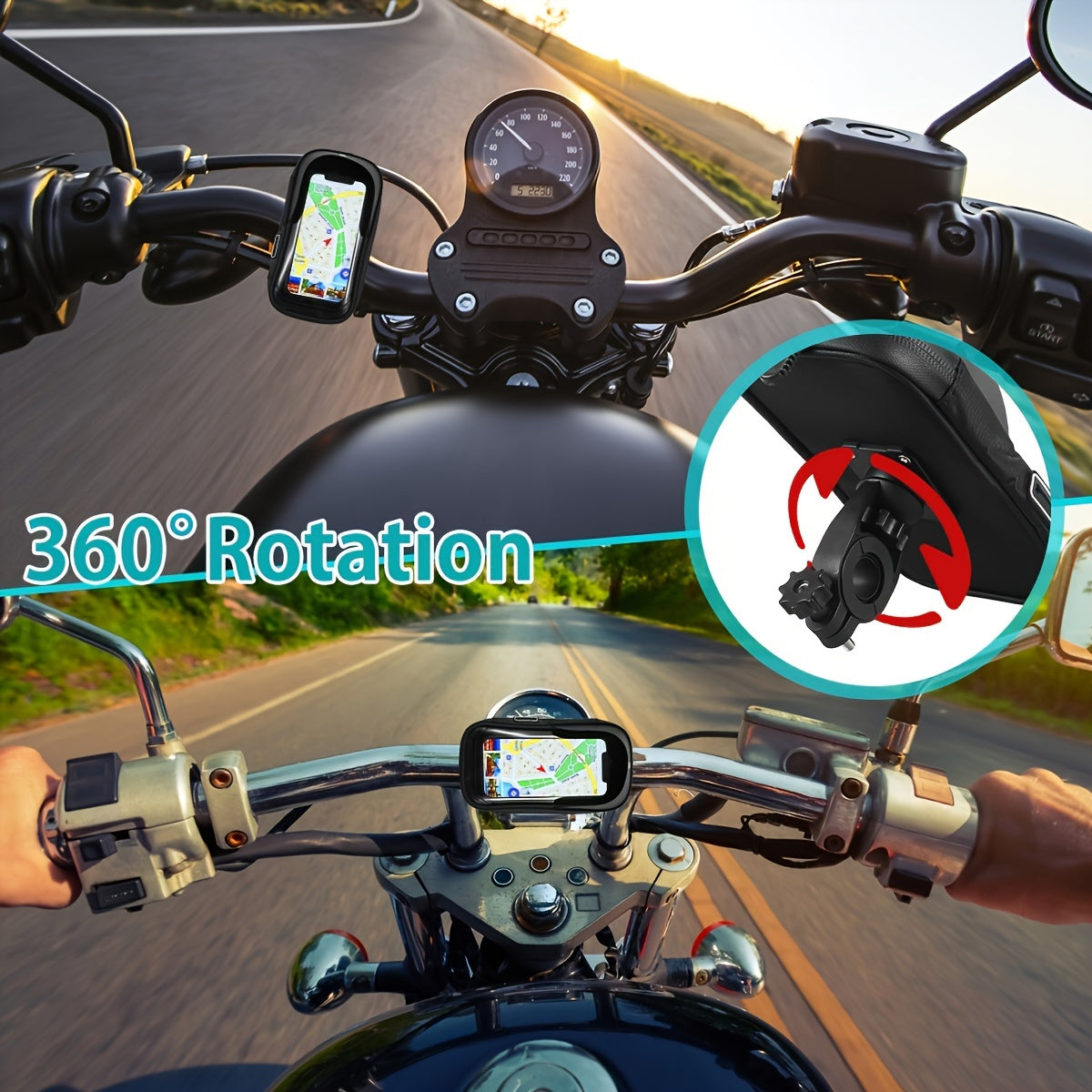 Waterdichte Telefoonhouder voor Fiets en Motor met 360° Draaibaar Systeem | Sansoti