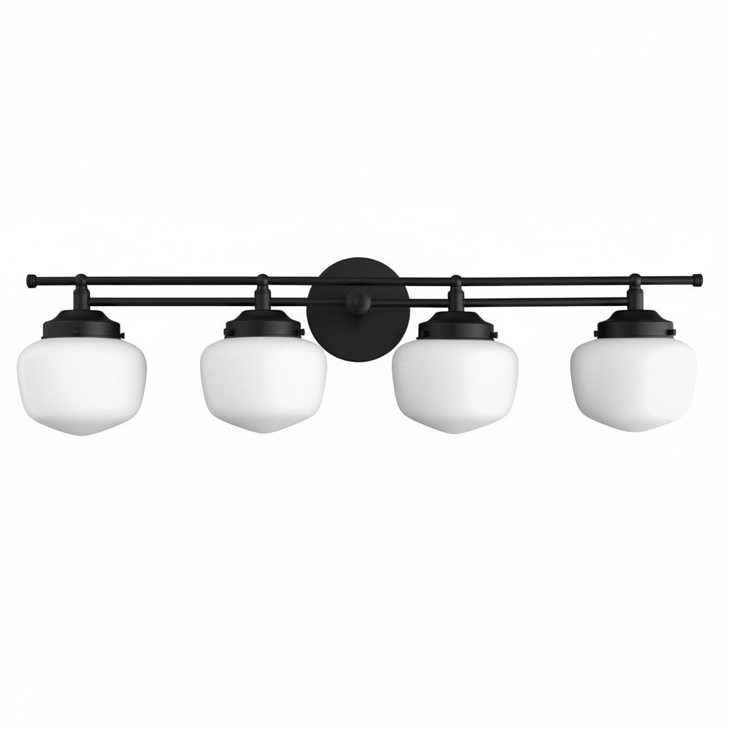 Globe Wandlamp Klassieke Badkamer Schoolhouse Verlichting Mat Opaal Glas voor Spiegel en Wastafel | Sansoti