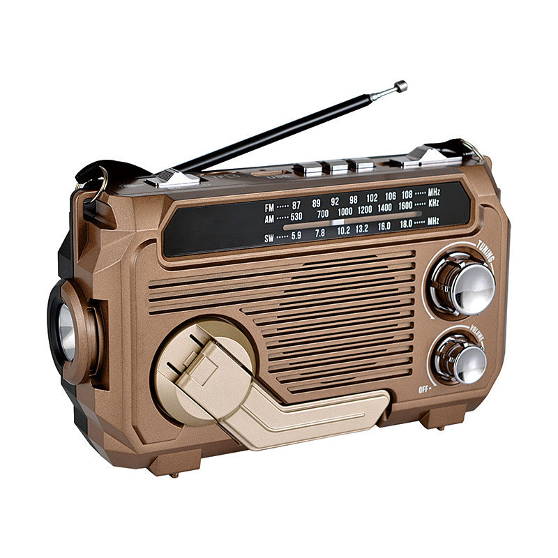 Multifunctionele noodradio op zonne-energie met handdynamo – voor outdoor en thuisgebruik