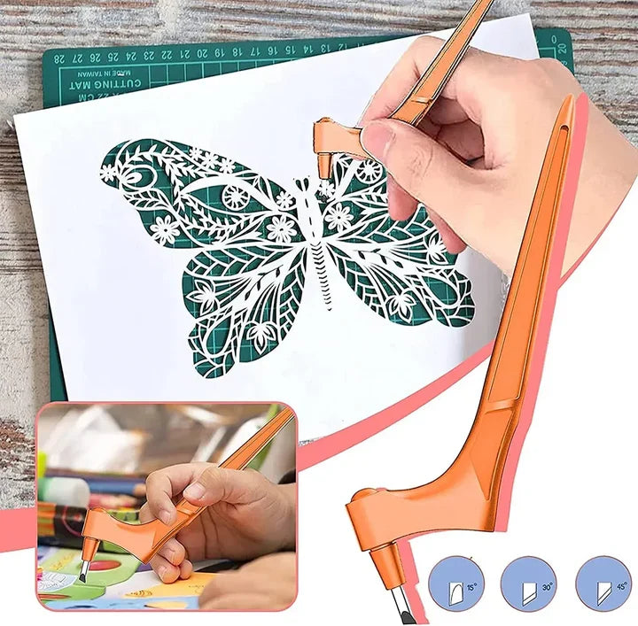 Draaibaar Precisie Snijmes met 360° Roterende Kling voor Creatief Knutselwerk Papier Karton Scrapbooking | Sansoti