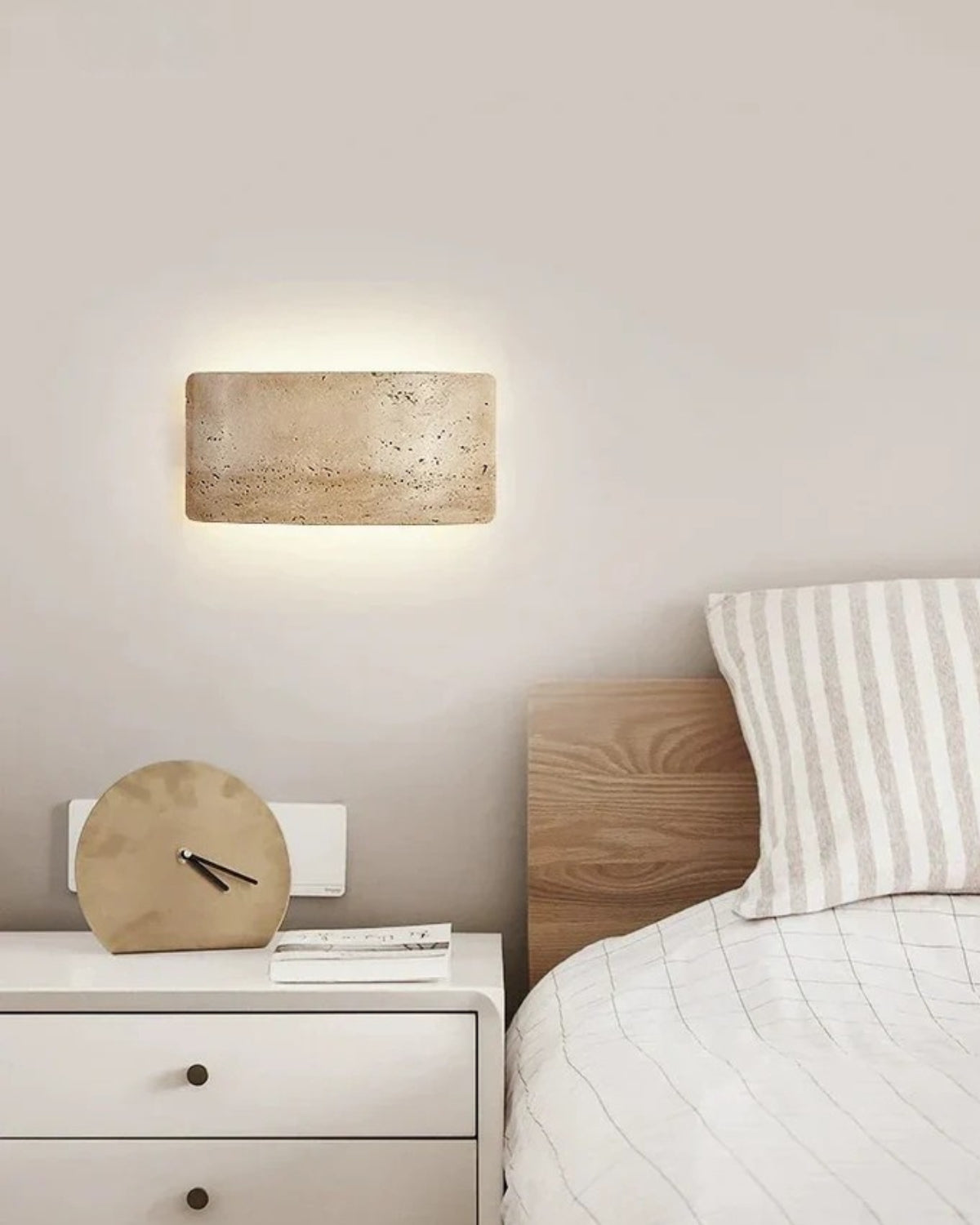 Travertin Wandlamp Modern Design met Warm LED-Licht voor Binnen en Buiten 12x25cm Waterdicht | Sansoti