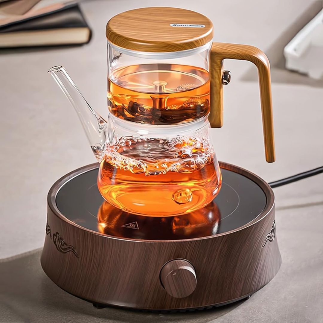 Glass Teapot with Magnetic Filter 740ml Borosilicate Heat-Resistant Removable Infuser Tea Brewing | Sansoti