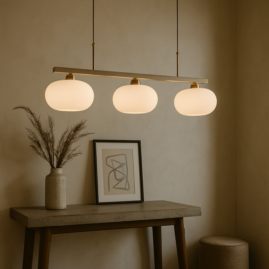 Bauhaus 3-kops hanglamp glas metaal zwart kookeiland eetkamer verlichting moderne design lamp minimalistisch interieur | Sansoti