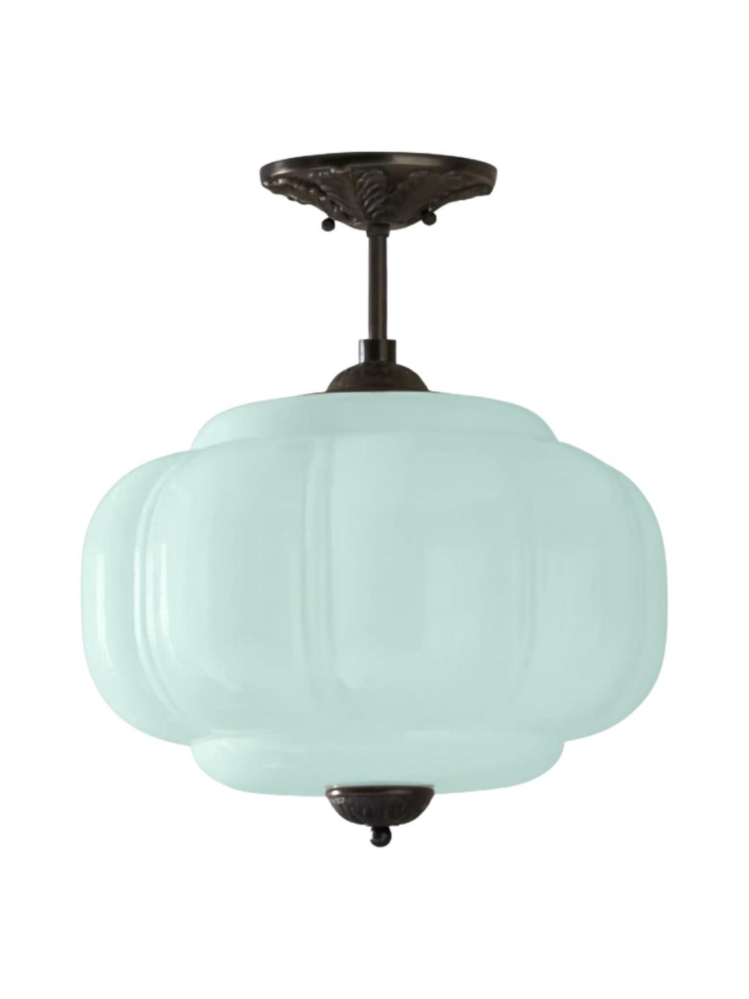 Vintage Melkglas Plafondlamp Geschulpt Rand Wit Roze Groen Blauw Helder Mat Glas Semi-Flush Hanglamp Messing Zwart Finish | Sansoti